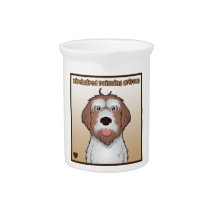 Wirehaired Pointing Griffon Cartoon Pitcher