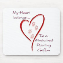 Wirehaired Pointing Griffon Heart Belongs Mouse Mat
