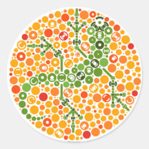 Wireless Gecko, Color Perception Test Round Sticker