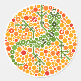 Wireless Gecko, Color Perception Test Classic Round Sticker