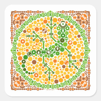 Wireless Gecko, Color Perception Test, White Square Sticker