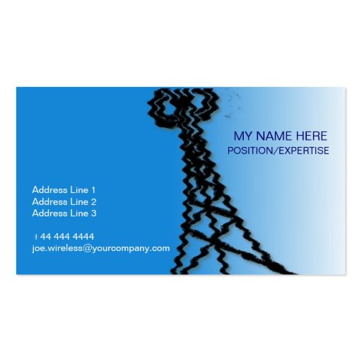 Wireless Industry Business Card, BLUE (front side)