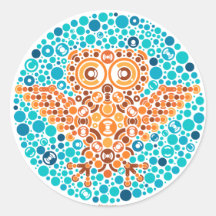 Wireless Owl, Color Perception Test Sticker