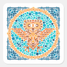 Wireless Owl, Color Perception Test, White Stickers