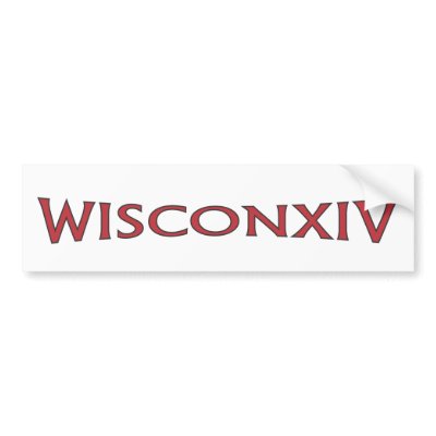 Wisconsin 14 Bumper Sticker by PlainFolk