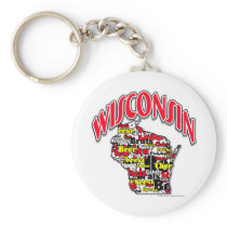 Wisconsin Beer Brats Cheese Fish-Fry Key Chain