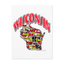 Wisconsin Beer Brats Cheese Fish-Fry Postcard