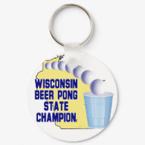 Wisconsin Beer Pong Champion keychains