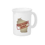 Wisconsin Born - Stamp on Map Pitchers