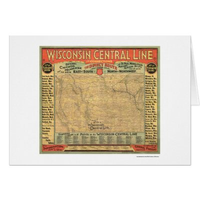 Wisconsin Central Railroad Map 1882 Card by lc_maps. From the largest and most comprehensive cartographic collection in the world, Zazzle and The Library of 