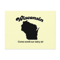 Wisconsin - Come smell our dairy air postcards by Shirtuosity Wisconsin - Come smell our dairy air postcards