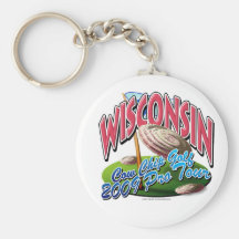 Wisconsin Cow Chip Golf Key Chains