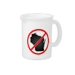 Wisconsin Cross Out Symbol Drink Pitcher