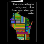 Wisconsin Customize colorful card how you want it cards