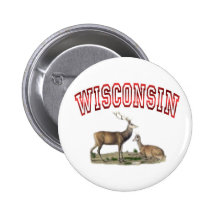 Wisconsin deer scene pinback button