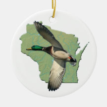 Wisconsin duck christmas tree ornament