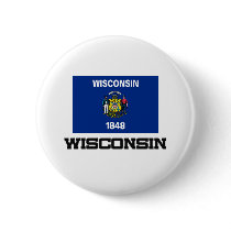 Wisconsin Flag buttons by tshirtshirts Wisconsin Flag buttons