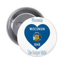 Wisconsin Flag Heart Pin