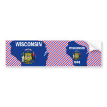 Wisconsin Flag Map bumper stickers by usaflags Wisconsin Flag Map bumper stickers