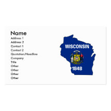 Wisconsin Flag Map Business Card Template
