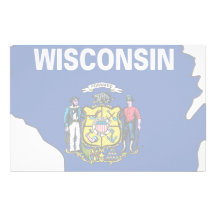 Wisconsin Flag Map Customized Stationery