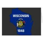 Wisconsin Flag Map Greeting Card