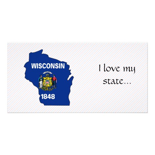 Wisconsin Flag Map Photo Cards
