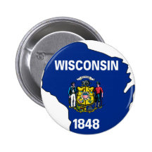 Wisconsin Flag Map Pin