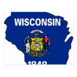Wisconsin Flag Map Post Cards