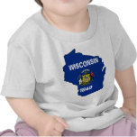 Wisconsin Flag Map T Shirt