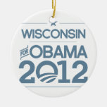 WISCONSIN FOR OBAMA 2012.png Ornament
