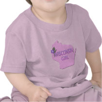 Wisconsin Girl Map/State Flower Wood Violet t-shirts by Americanliberty Wisconsin Girl Map/State Flower Wood Violet t-shirts