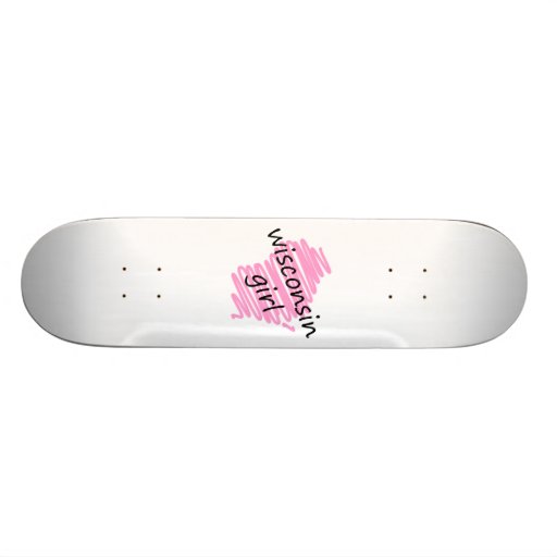Wisconsin Girl with Scribbled Wisconsin Map Skate Decks