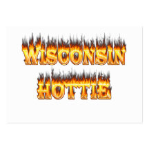 Wisconsin hottie fire and flames business card templates