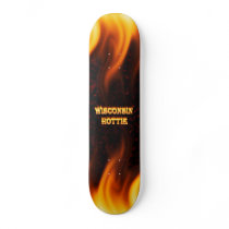 Wisconsin Hottie fire and red marble heart. skateboards by ultraflames Wisconsin Hottie fire and red marble heart. skateboards