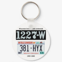 Wisconsin License Plate Centennial keychains