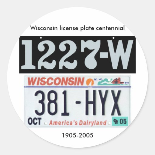Wisconsin License Plate Centennial Sticker Zazzle
