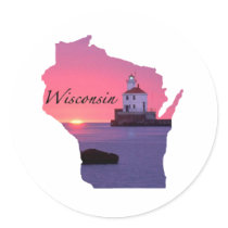 Wisconsin lighthouse sticker