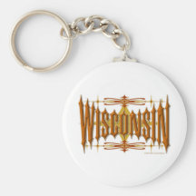 Wisconsin Metal Keychain