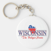 Wisconsin Patriotic Keychain