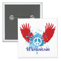 Wisconsin Peace Sign Buttons
