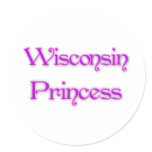 Wisconsin Princess Round Stickers
