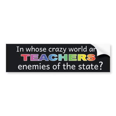 Wisconsin Pro-Teacher Sticker - Black Bumper Stickers