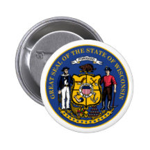 Wisconsin seal pinback buttons