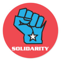 Wisconsin Solidarity Fist Round Stickers