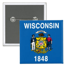 Wisconsin State Flag Button