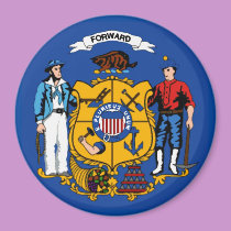 Wisconsin State Flag Magnet by deesbasenjis Wisconsin State Flag Magnet