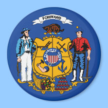 Wisconsin State Flag Magnet by deesbasenjis Wisconsin State Flag Magnet
