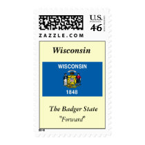 Wisconsin State Flag Postage Stamp