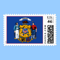 Wisconsin State Flag Postage postage by deesbasenjis Wisconsin State Flag Postage postage